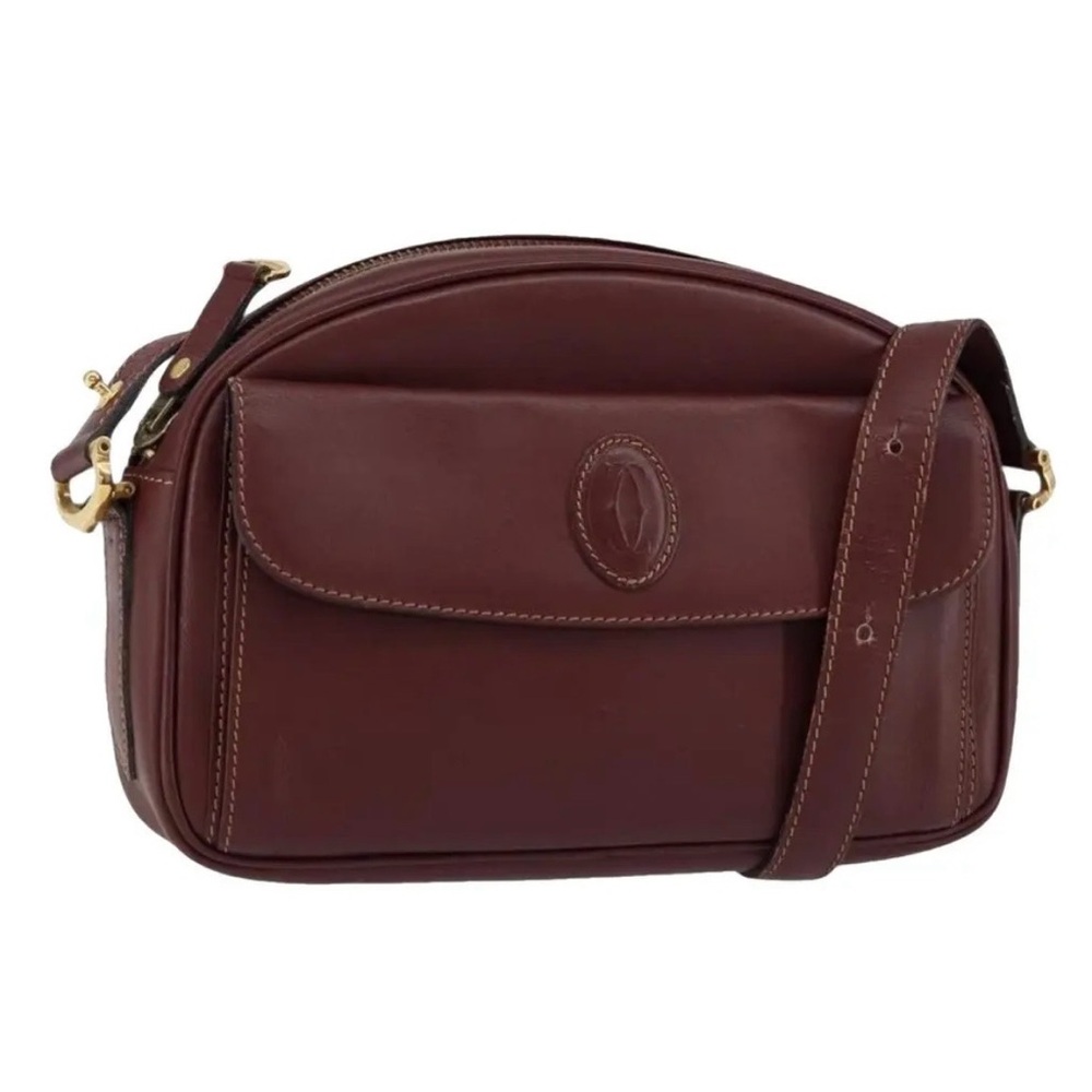 Cartier authentic Bordeaux calfskin leather purse EUC with COA